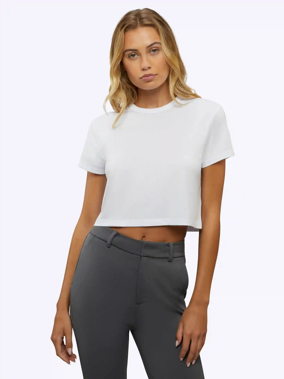 Almost Friday Tee Cropped | White Classic-fit PYCA Pro®