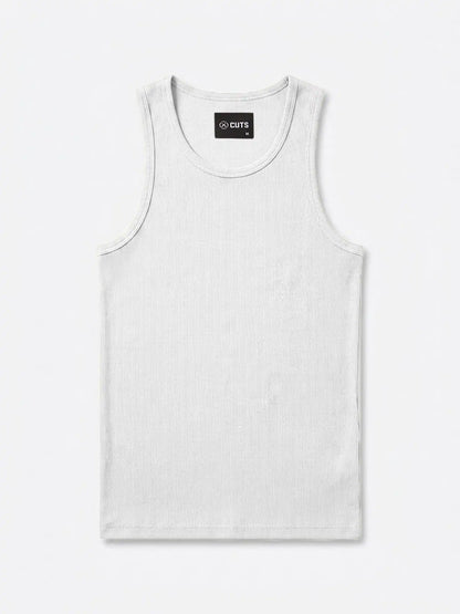 Essential Fitted Rib Tank | Black Form-Fitting