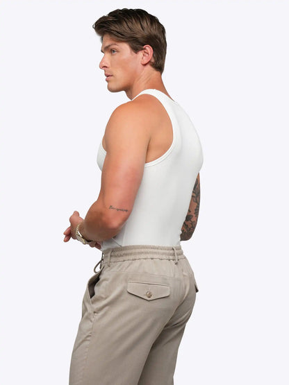 Essential Fitted Rib Tank 6 Pack | Black Form-Fitting
