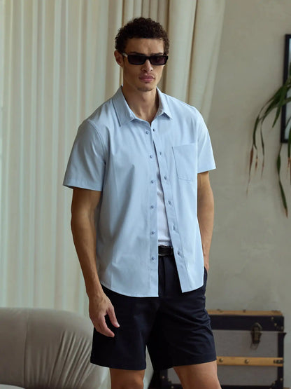 SoHo Short Sleeve Button Up | Oxford Blue Signature-fit
