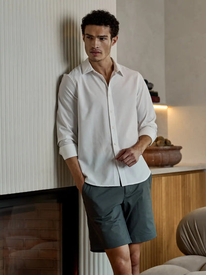 Soho Long Sleeve Button Up | White Signature-fit